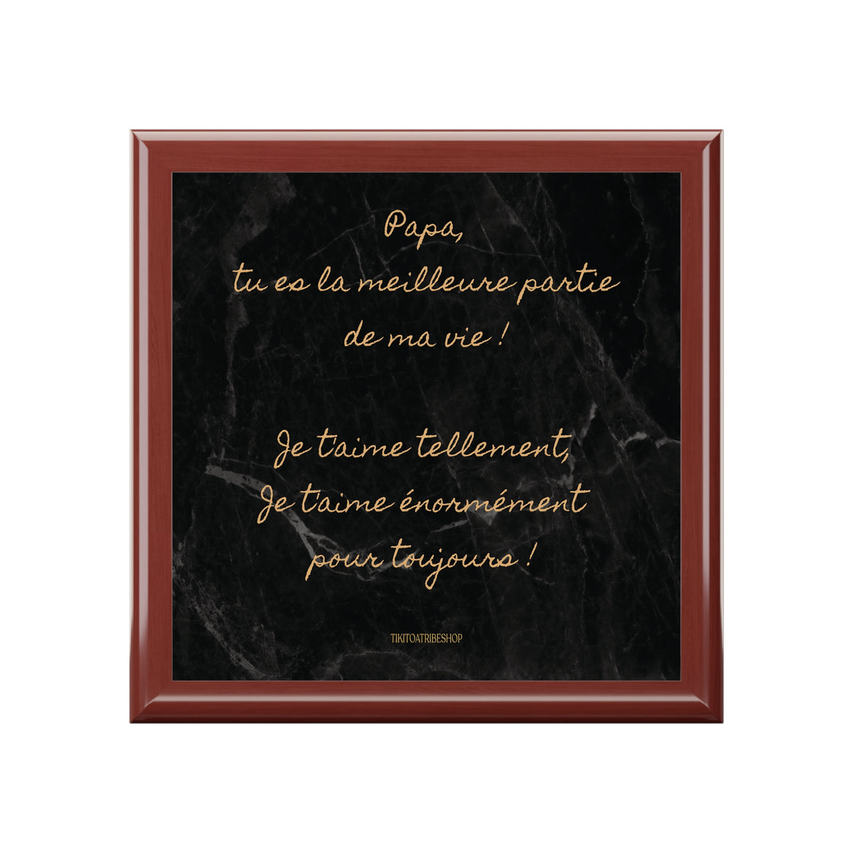 Coffret à Bijoux en bois noble avec carreaux céramique