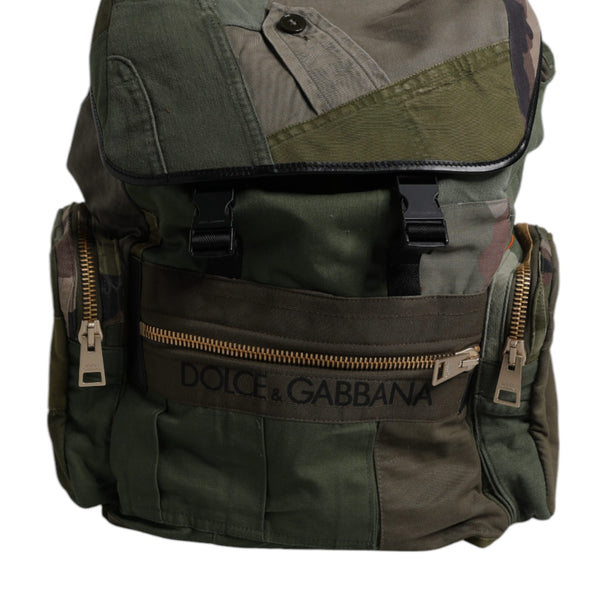DOLCE &amp; GABBANA - Green military backpack: the luxury of haute couture for everyday wear.