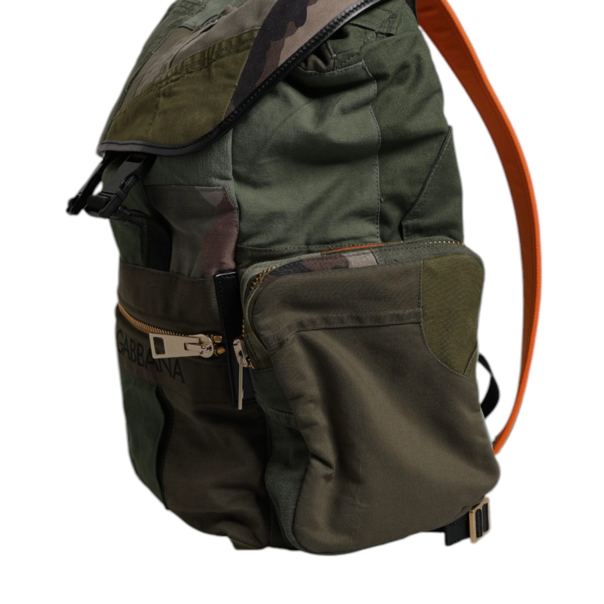 DOLCE &amp; GABBANA - Green military backpack: the luxury of haute couture for everyday wear.
