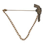 DOLCE &amp; GABBANA PISTOL PIN BROOCH in Brass, Copper and Glass - Western Chic Style