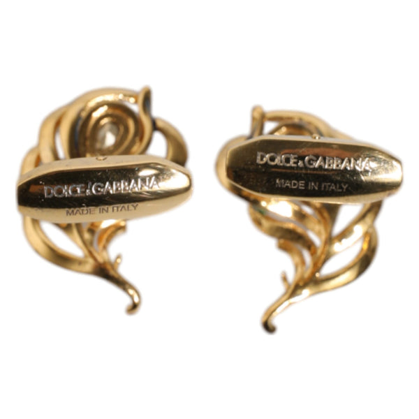 Boutons de Manchette Dolce & Gabbana "Plumes de Paon : Or, Émail & Argent 925"