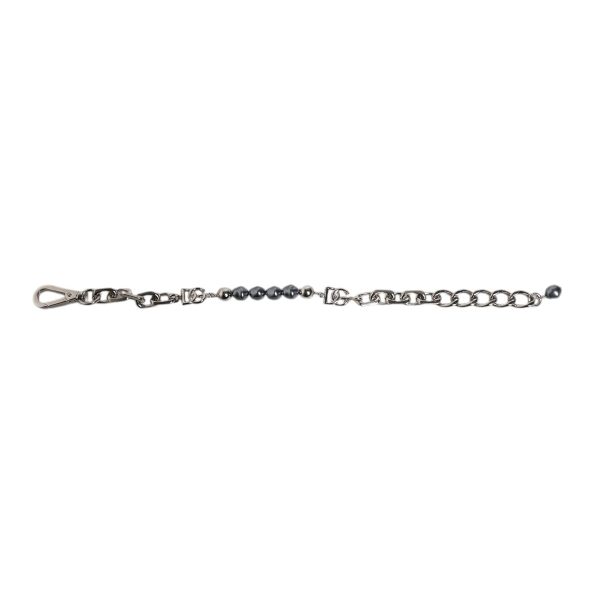 Bracelet Dolce & Gabbana "Chaîne Argentée & Perles Grises DG"