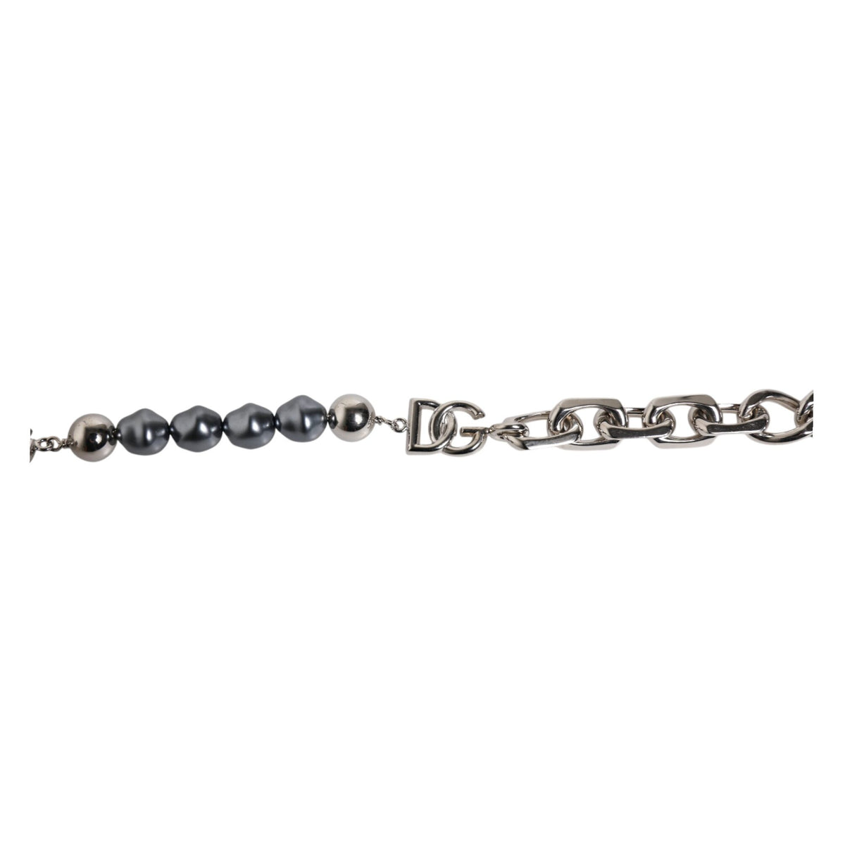 Bracelet Dolce & Gabbana "Chaîne Argentée & Perles Grises DG"