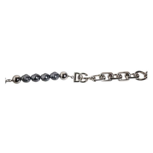 Dolce &amp; Gabbana "Silver Chain &amp; Grey Pearls DG" Bracelet