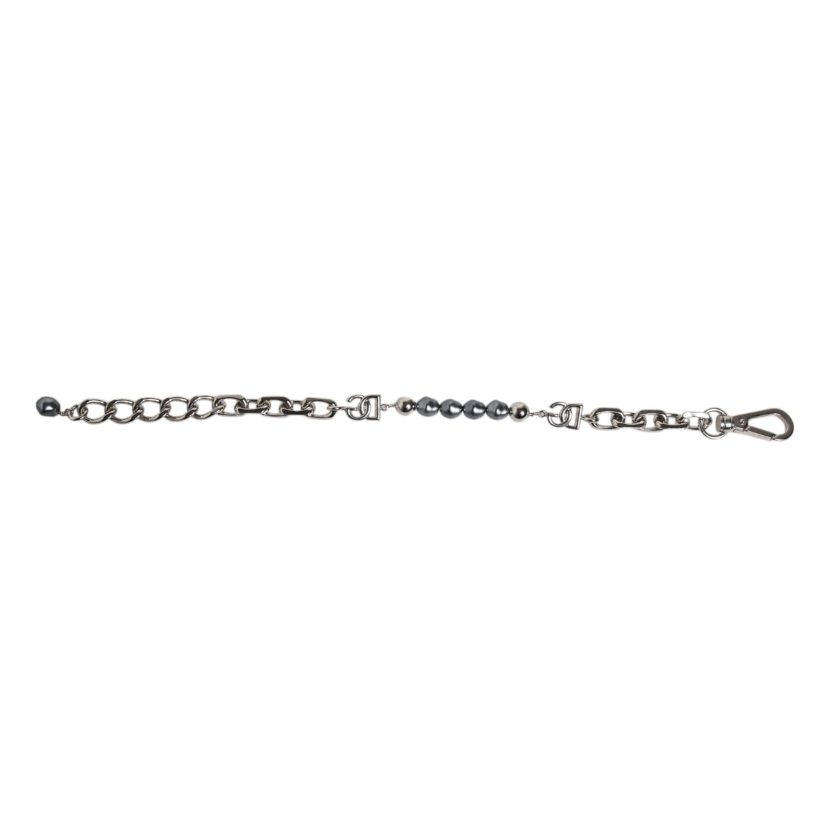 Bracelet Dolce & Gabbana "Chaîne Argentée & Perles Grises DG"