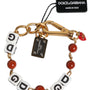 Dolce &amp; Gabbana "Gold Chain: DG Dice, Pearls &amp; Red Heart" Bracelet