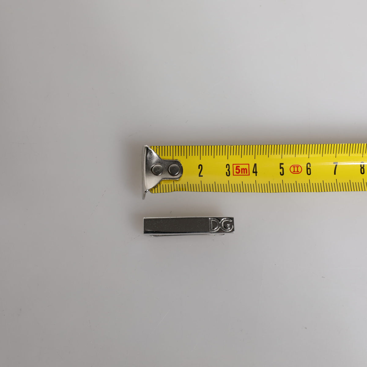 Dolce & Gabbana Silver Tone Brass Logo Branded Tie Clip Bar