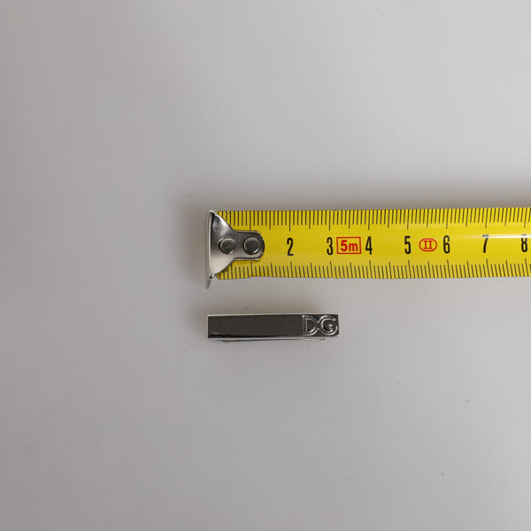 Dolce & Gabbana Silver Tone Brass Logo Branded Tie Clip Bar