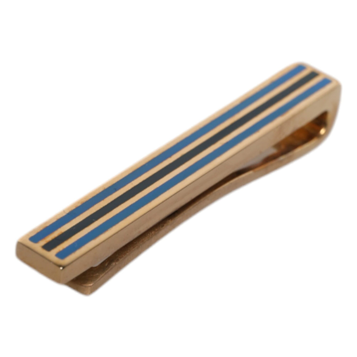 Dolce & Gabbana Gold Tone Brass Logo Branded Tie Clip Bar