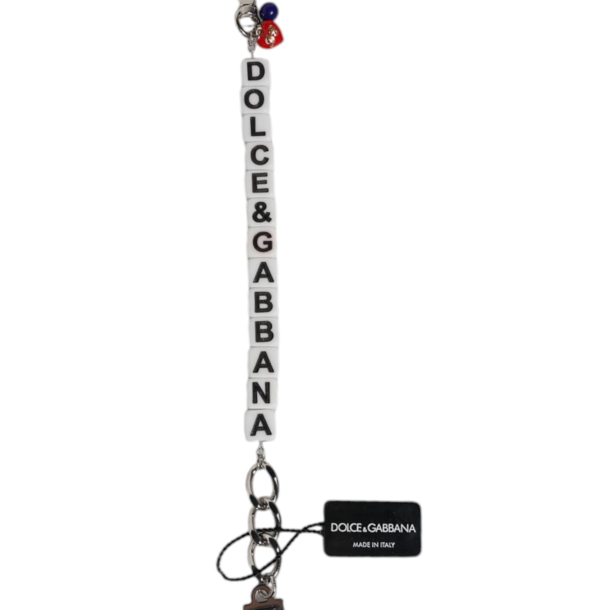 DOLCE &amp; GABBANA: Silver Chain Bracelet, "DOLCE &amp; GABBANA" Dice and Logo Charm