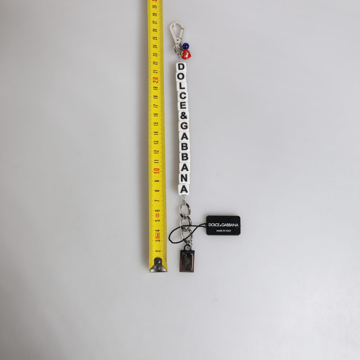 DOLCE &amp; GABBANA: Silver Chain Bracelet, "DOLCE &amp; GABBANA" Dice and Logo Charm
