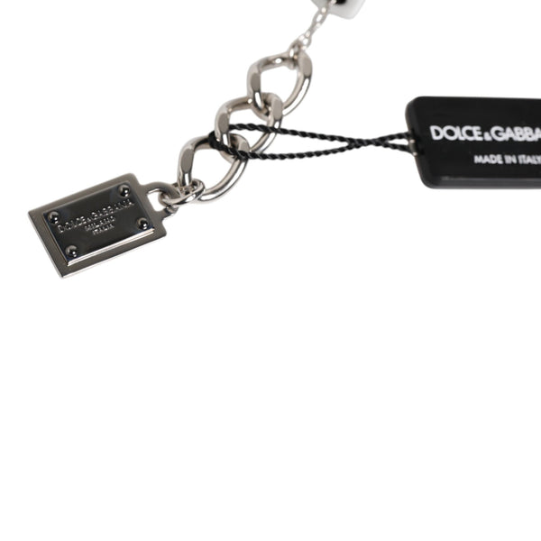 DOLCE & GABBANA : Bracelet Chaîne Argentée, Dés "DOLCE & GABBANA" et Charm Logo