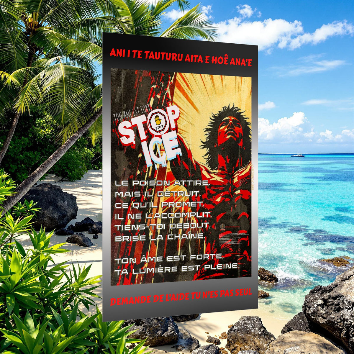 Posters Anti-ICE Polynésie – Affiches de Sensibilisation Contre la Drogue “Paruru i te ora – Brisons les chaînes de l’ICE