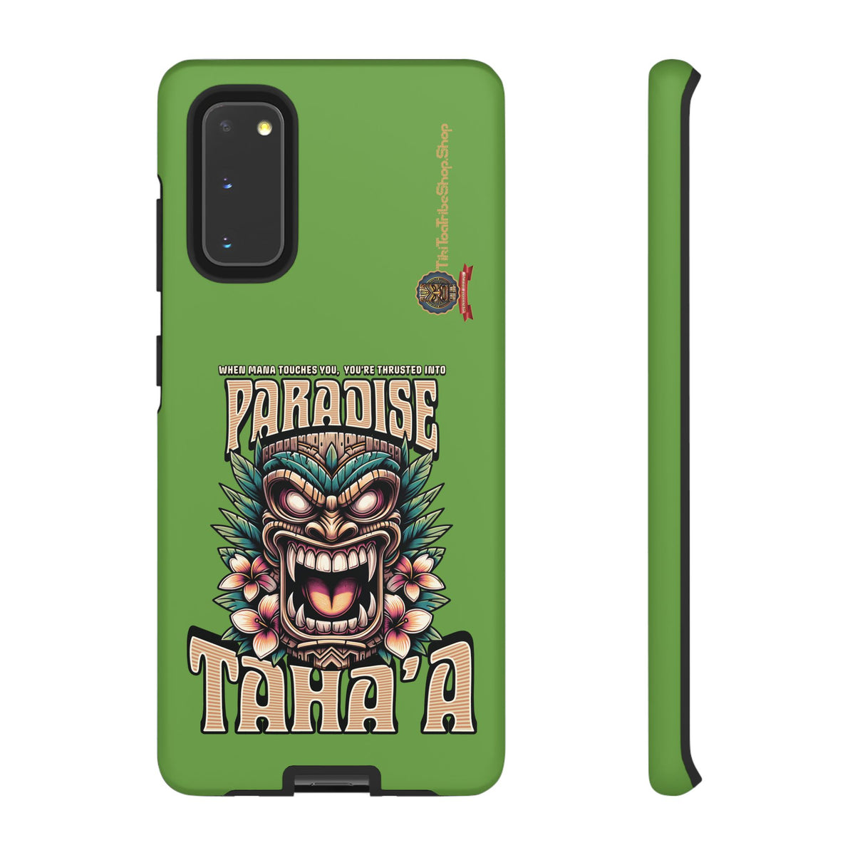 Tahaa – Coque Antichoc Premium « Tiki Féroce » | Design Tribal & Protection Maximale