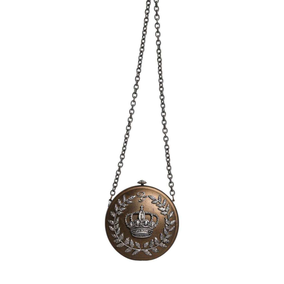 DOLCE & GABBANA Sac Clutch Couronne en Laiton Doré - L'Accessoire Iconique