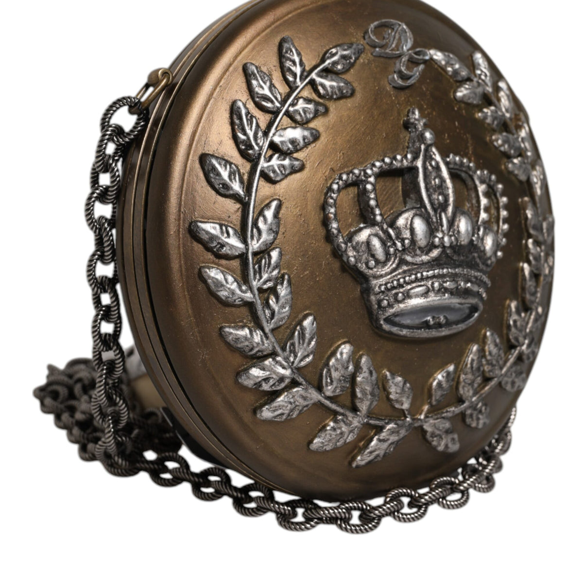 DOLCE & GABBANA Sac Clutch Couronne en Laiton Doré - L'Accessoire Iconique