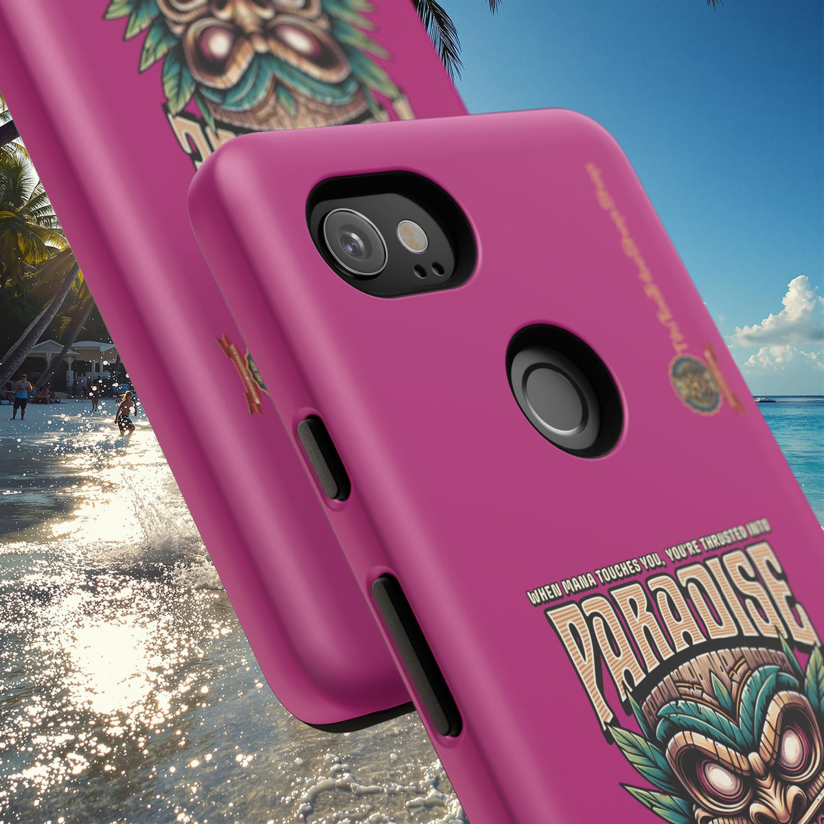 Tahaa – Coque Antichoc Premium « Tiki Féroce » | Design Tribal & Protection Maximale