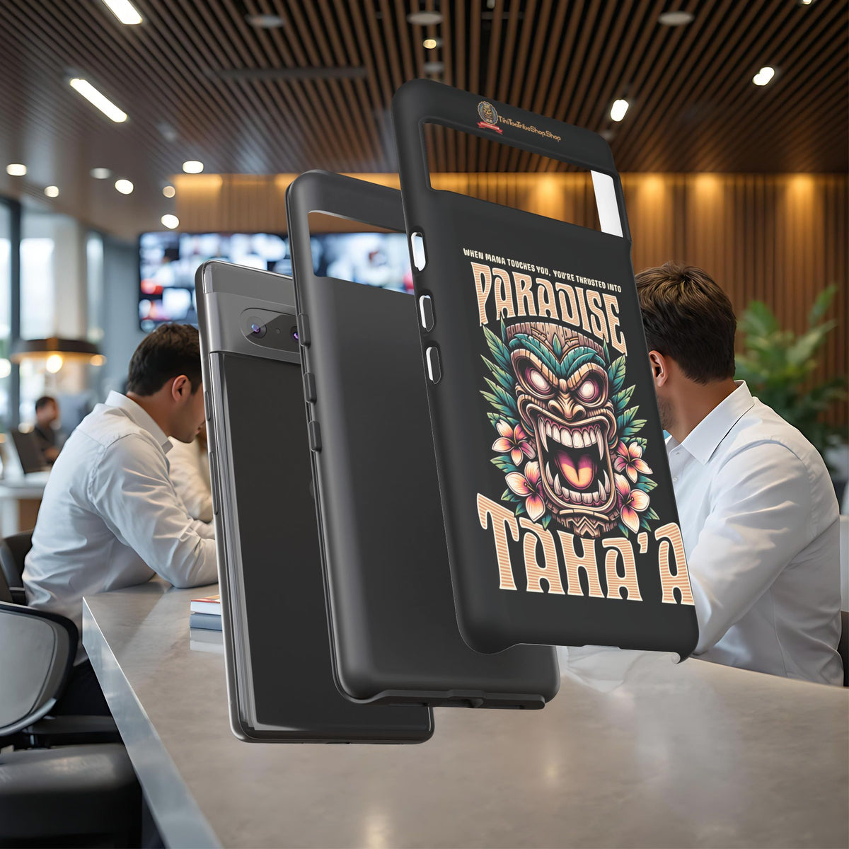 Tahaa – Coque Antichoc Premium « Tiki Féroce » | Design Tribal & Protection Maximale