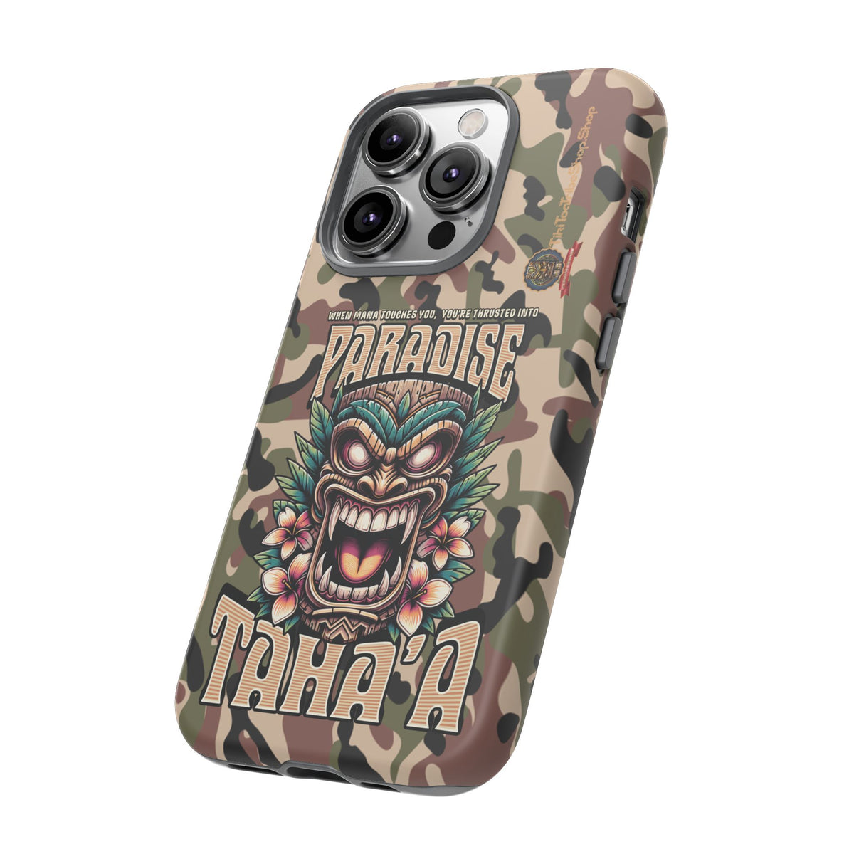 Tahaa – Coque Antichoc Premium « Tiki Féroce » | Design Tribal & Protection Maximale