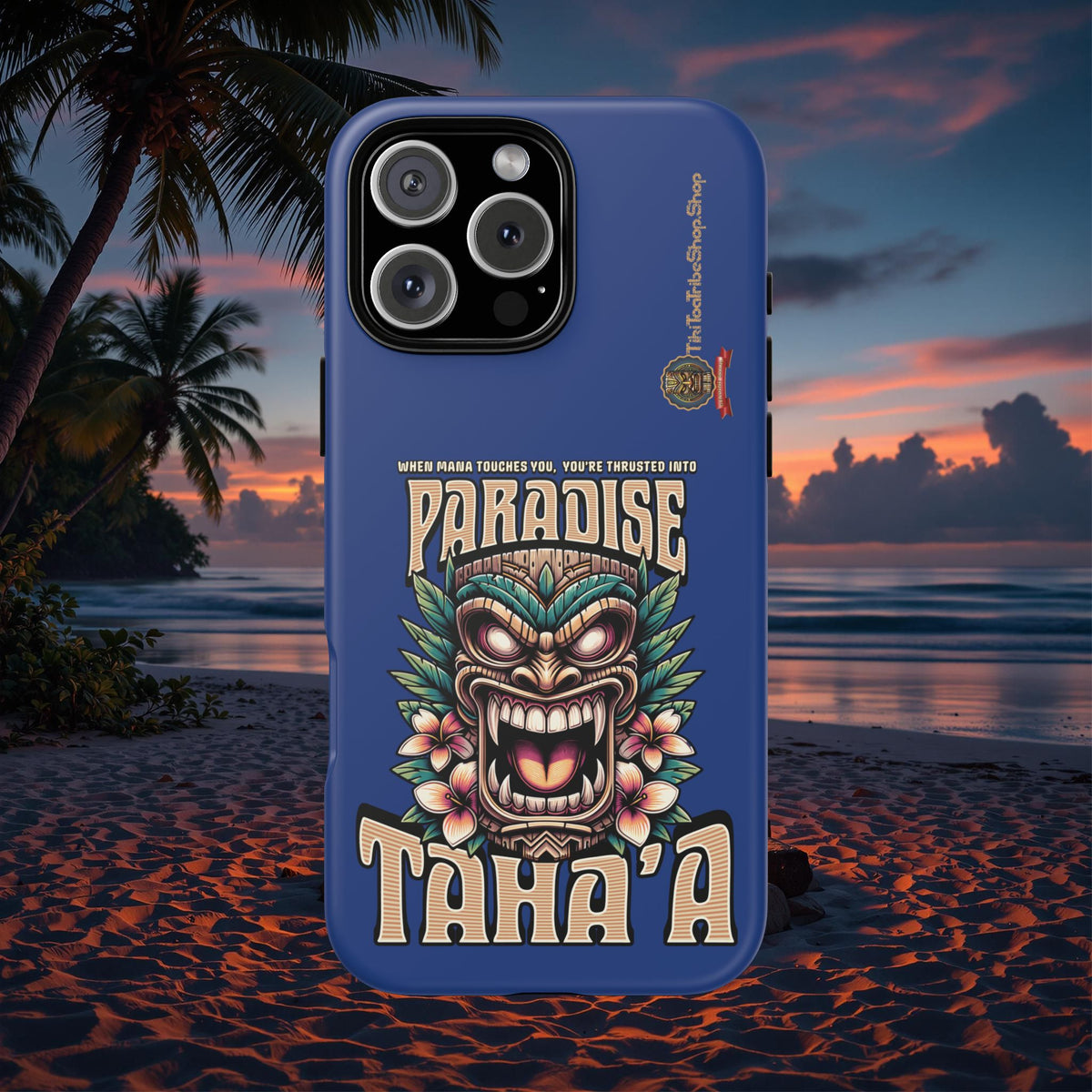 Tahaa – Coque Antichoc Premium « Tiki Féroce » | Design Tribal & Protection Maximale