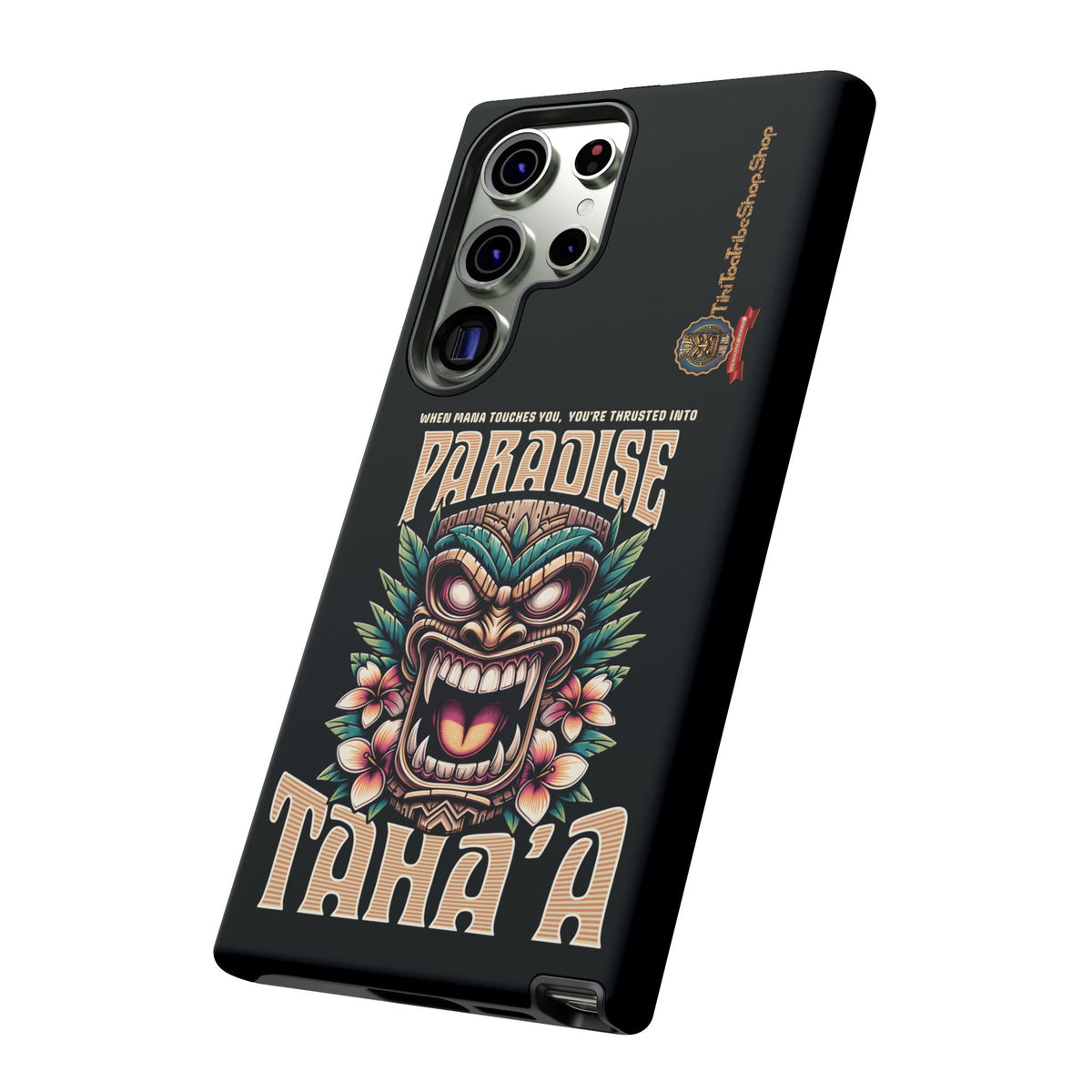 Tahaa – Coque Antichoc Premium « Tiki Féroce » | Design Tribal & Protection Maximale