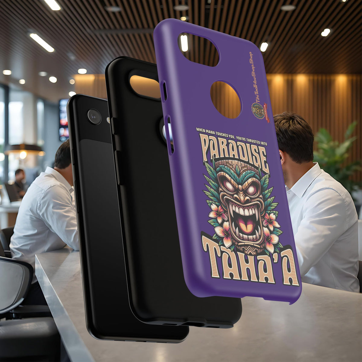 Tahaa – Coque Antichoc Premium « Tiki Féroce » | Design Tribal & Protection Maximale