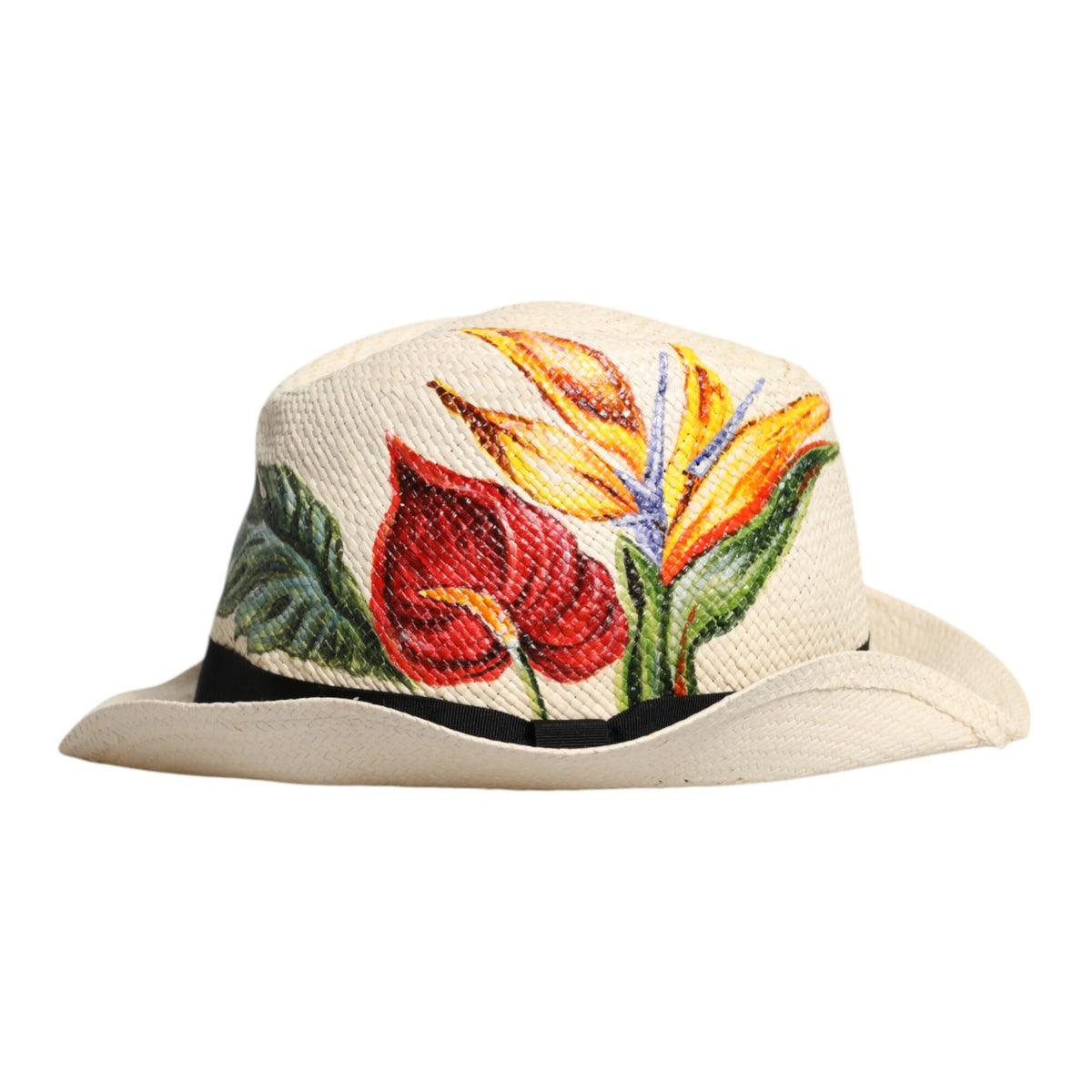 DOLCE &amp; GABBANA - Wide-brimmed floral print hat: casual chic for sunny days.
