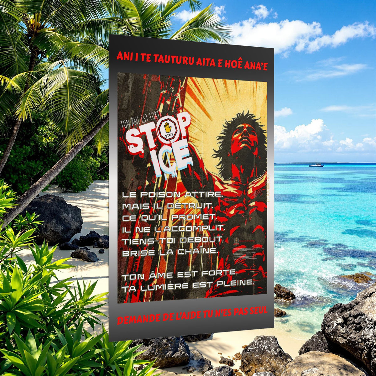 Posters Anti-ICE Polynésie – Affiches de Sensibilisation Contre la Drogue “Paruru i te ora – Brisons les chaînes de l’ICE