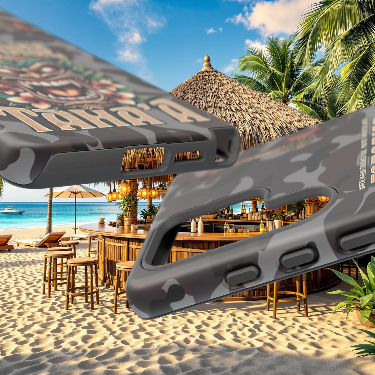 Tahaa – Coque Antichoc Premium « Tiki Féroce » | Design Tribal & Protection Maximale
