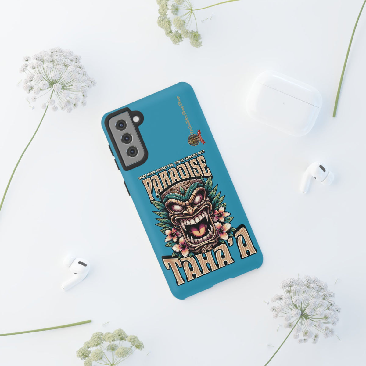 Tahaa – Coque Antichoc Premium « Tiki Féroce » | Design Tribal & Protection Maximale