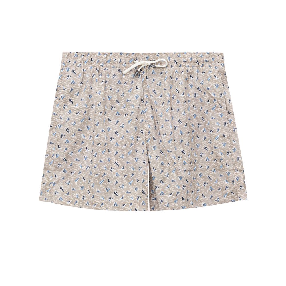 CANALI Short de Bain Homme Beige - "Voiles Élégantes"
