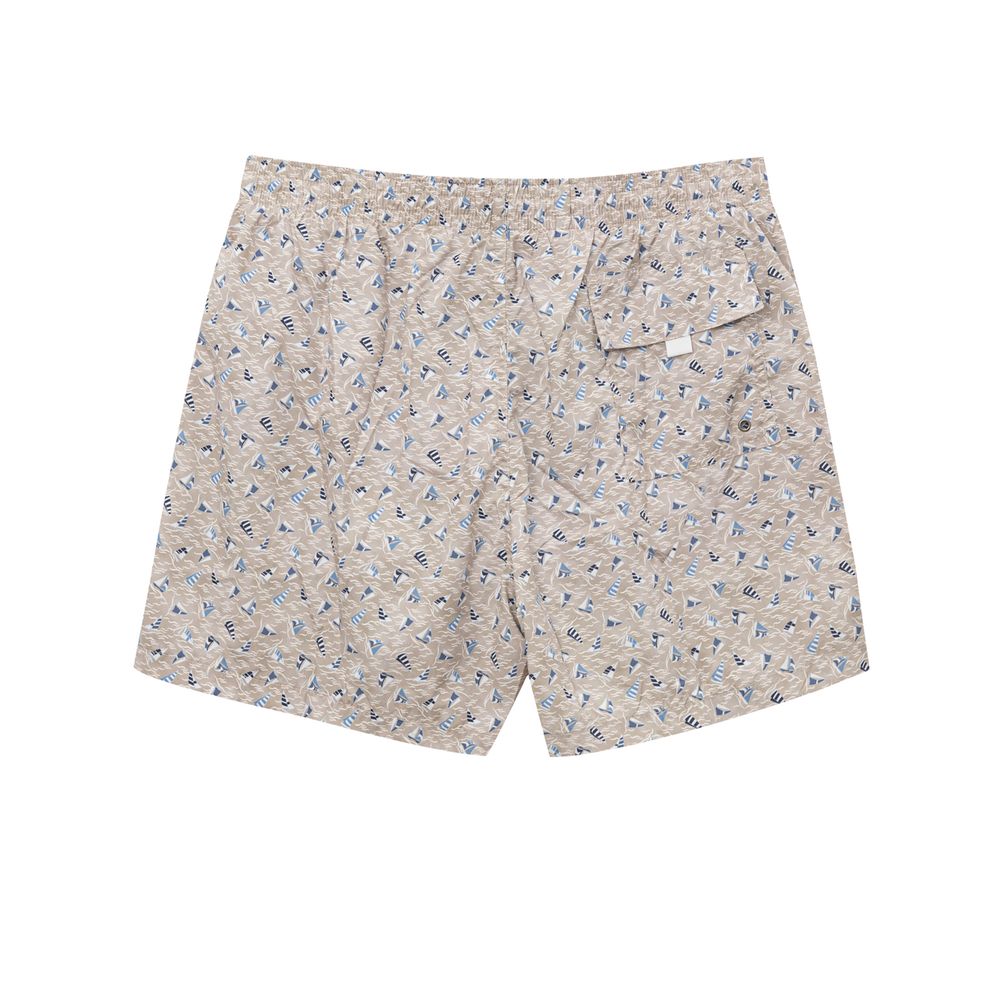 CANALI Short de Bain Homme Beige - "Voiles Élégantes"
