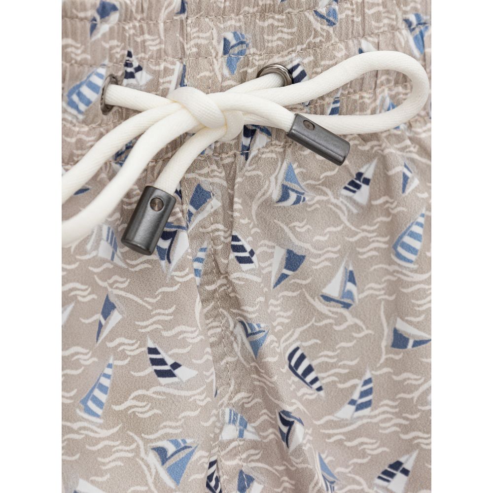 CANALI Short de Bain Homme Beige - "Voiles Élégantes"