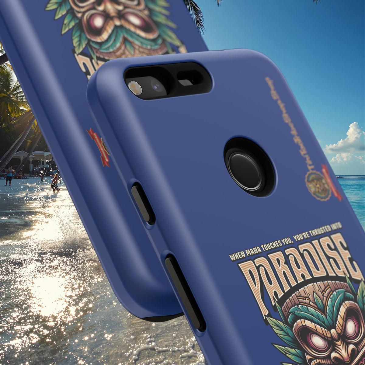 Tahaa – Coque Antichoc Premium « Tiki Féroce » | Design Tribal & Protection Maximale