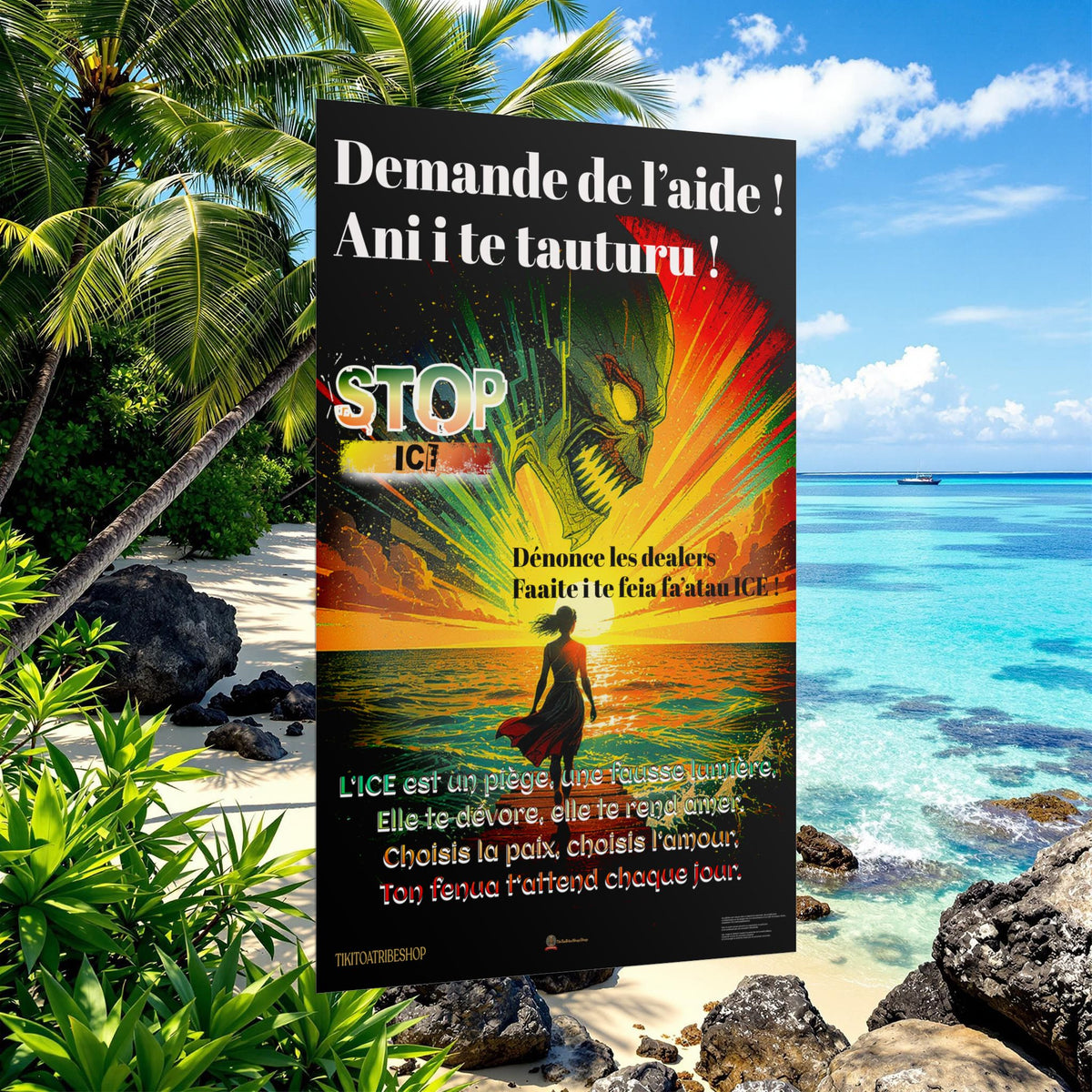 Posters Anti-ICE Polynésie – Affiches de Sensibilisation Contre la Drogue “Paruru i te ora – Brisons les chaînes de l’ICE”