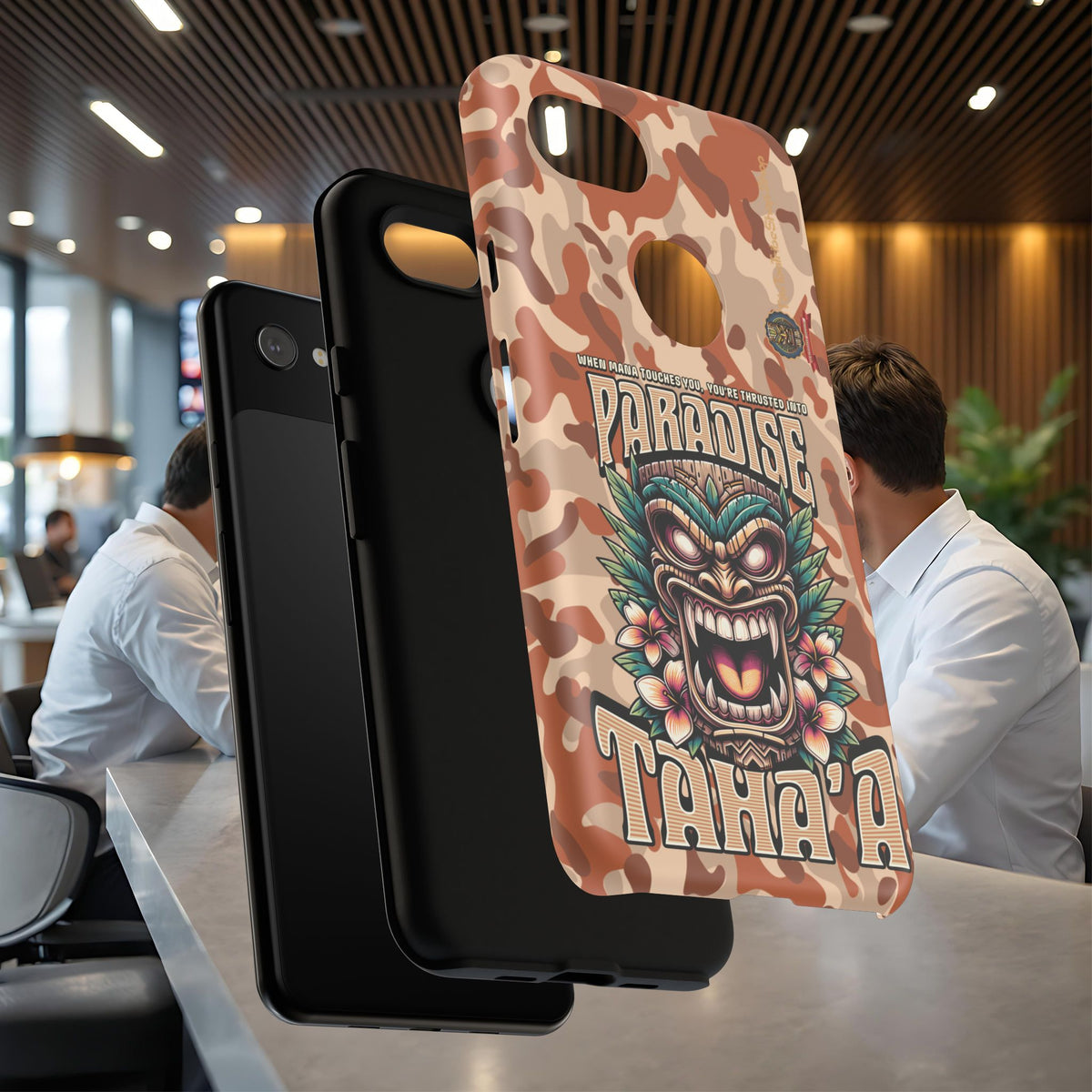 Tahaa – Coque Antichoc Premium « Tiki Féroce » | Design Tribal & Protection Maximale