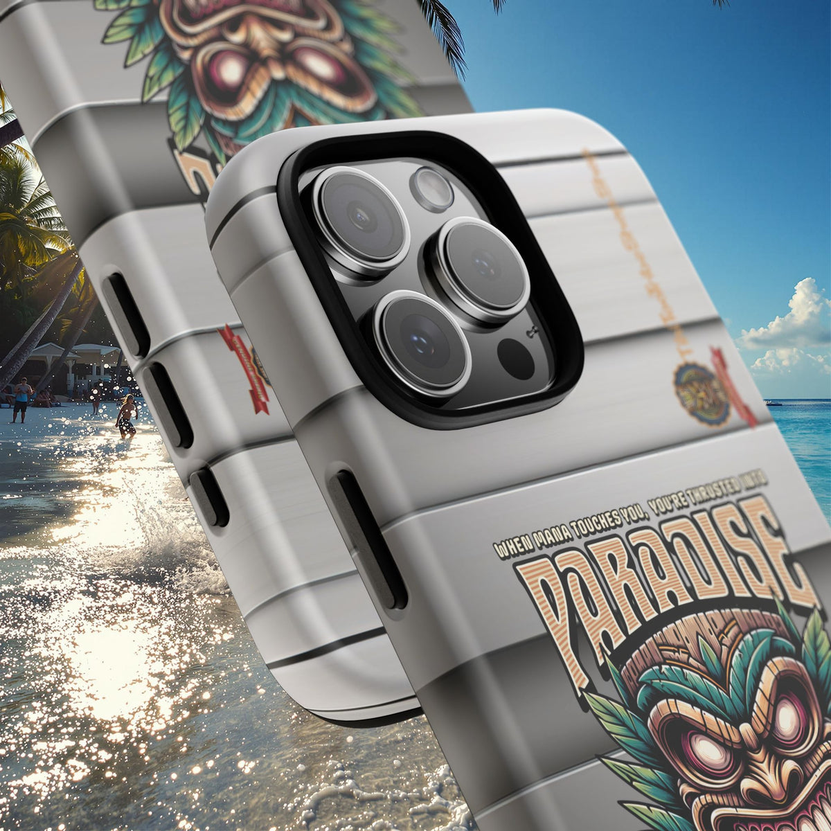 Tahaa – Coque Antichoc Premium « Tiki Féroce » | Design Tribal & Protection Maximale