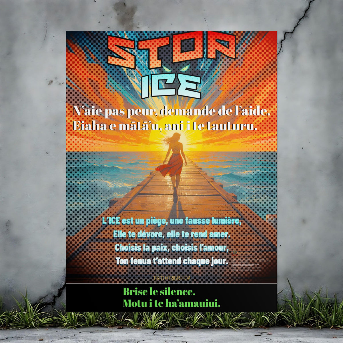 Posters Anti-ICE Polynésie – Affiches de Sensibilisation Contre la Drogue “Paruru i te ora – Brisons les chaînes de l’ICE”