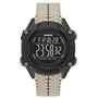 GUESS REX: Men's Black and Beige Digital Watch with Multiple Functions - 47mm 