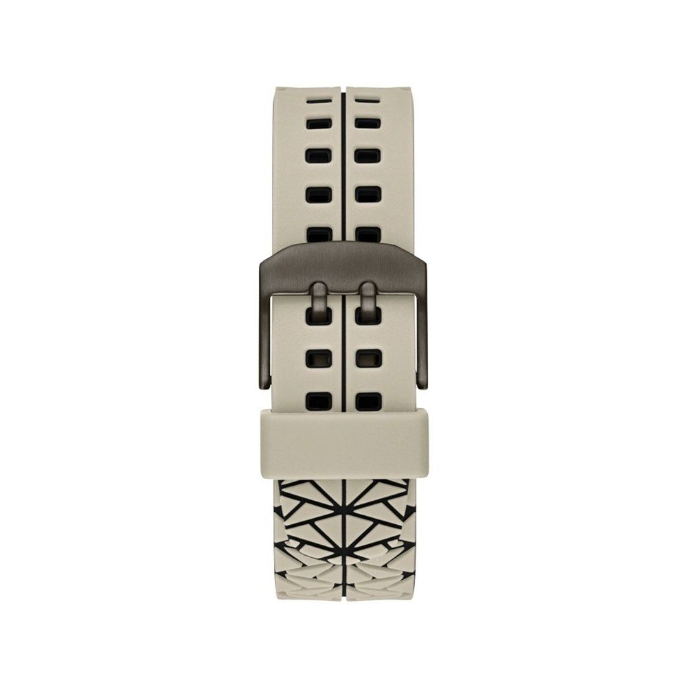 GUESS REX: Men's Black and Beige Digital Watch with Multiple Functions - 47mm 
