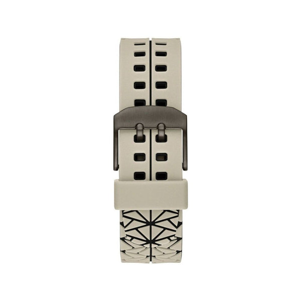 GUESS REX: Men's Black and Beige Digital Watch with Multiple Functions - 47mm 