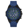 GUESS FORMULA : Montre Homme Bleue à Cadran Squeletté et Bracelet Silicone - 47mm