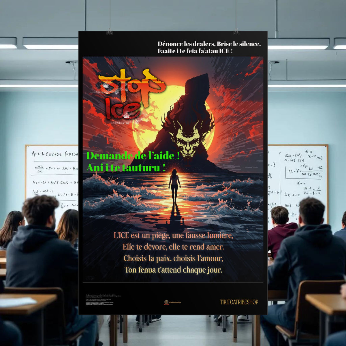 Posters Anti-ICE Polynésie – Affiches de Sensibilisation Contre la Drogue “Paruru i te ora – Brisons les chaînes de l’ICE”
