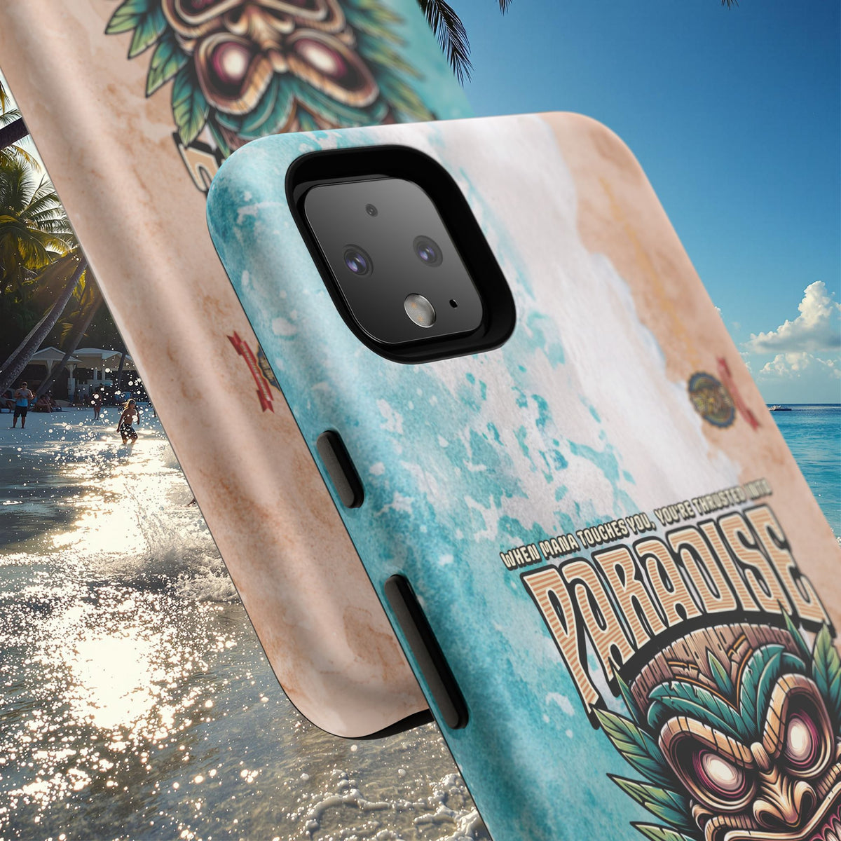Tahaa – Coque Antichoc Premium « Tiki Féroce » | Design Tribal & Protection Maximale