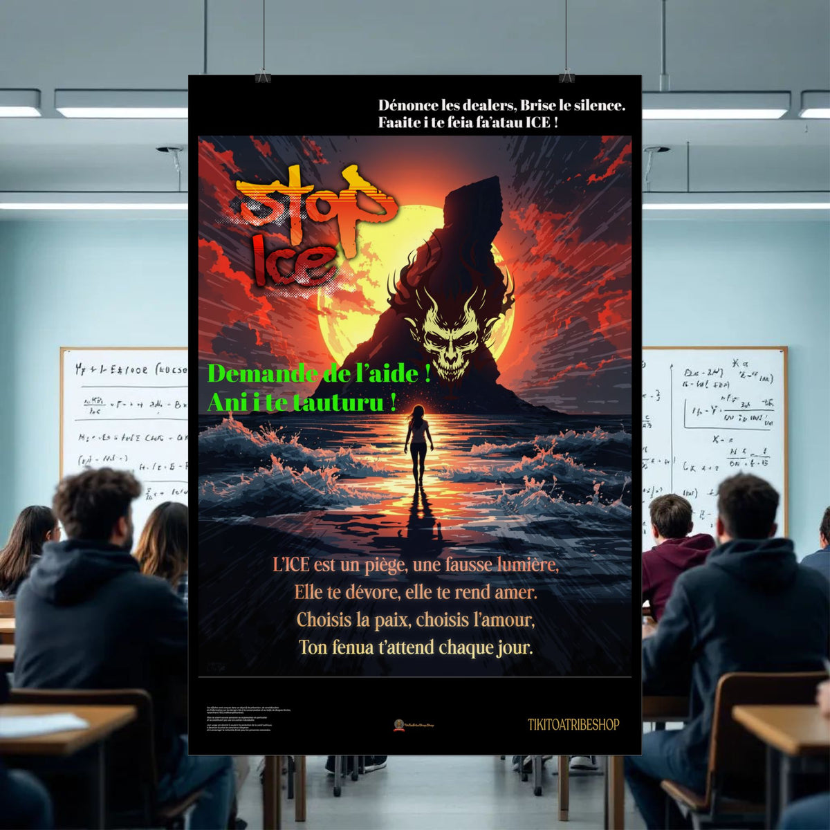 Posters Anti-ICE Polynésie – Affiches de Sensibilisation Contre la Drogue “Paruru i te ora – Brisons les chaînes de l’ICE”