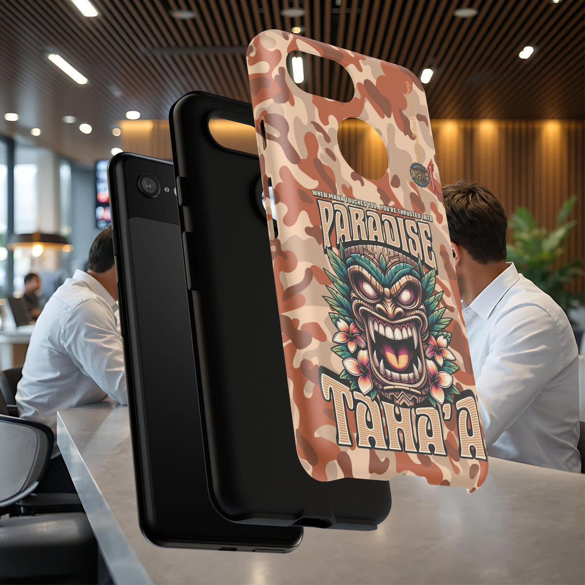 Tahaa – Coque Antichoc Premium « Tiki Féroce » | Design Tribal & Protection Maximale