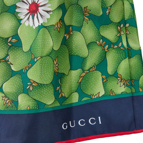 GUCCI : Short en Soie Imprimé Fleurs Vertes - Artisanat Italien d'Exception