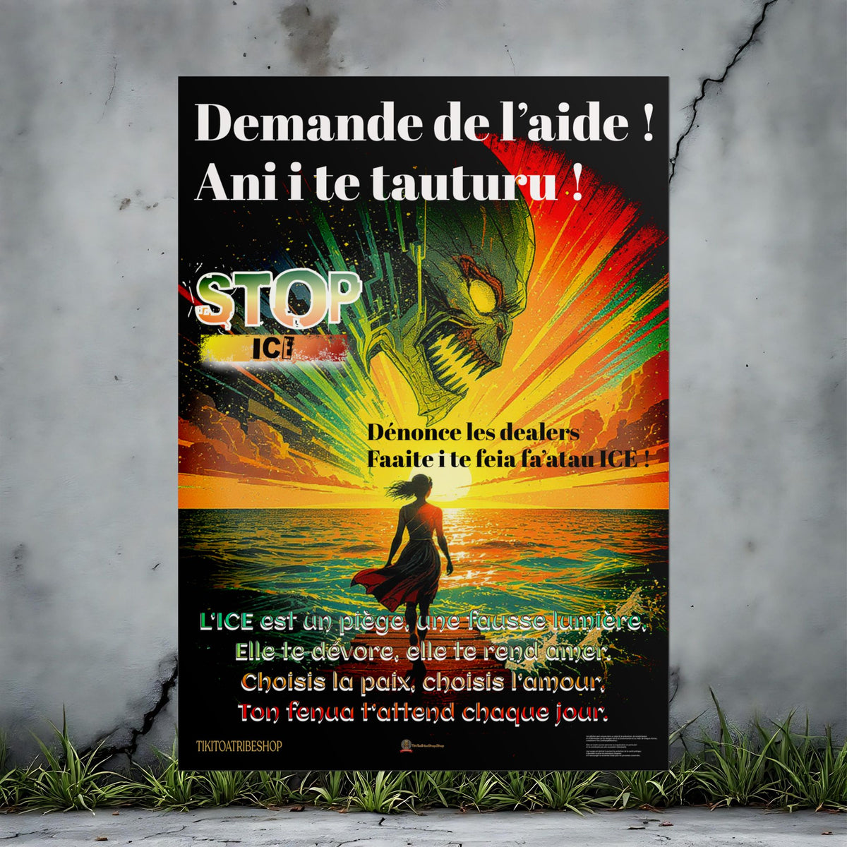 Posters Anti-ICE Polynésie – Affiches de Sensibilisation Contre la Drogue “Paruru i te ora – Brisons les chaînes de l’ICE”