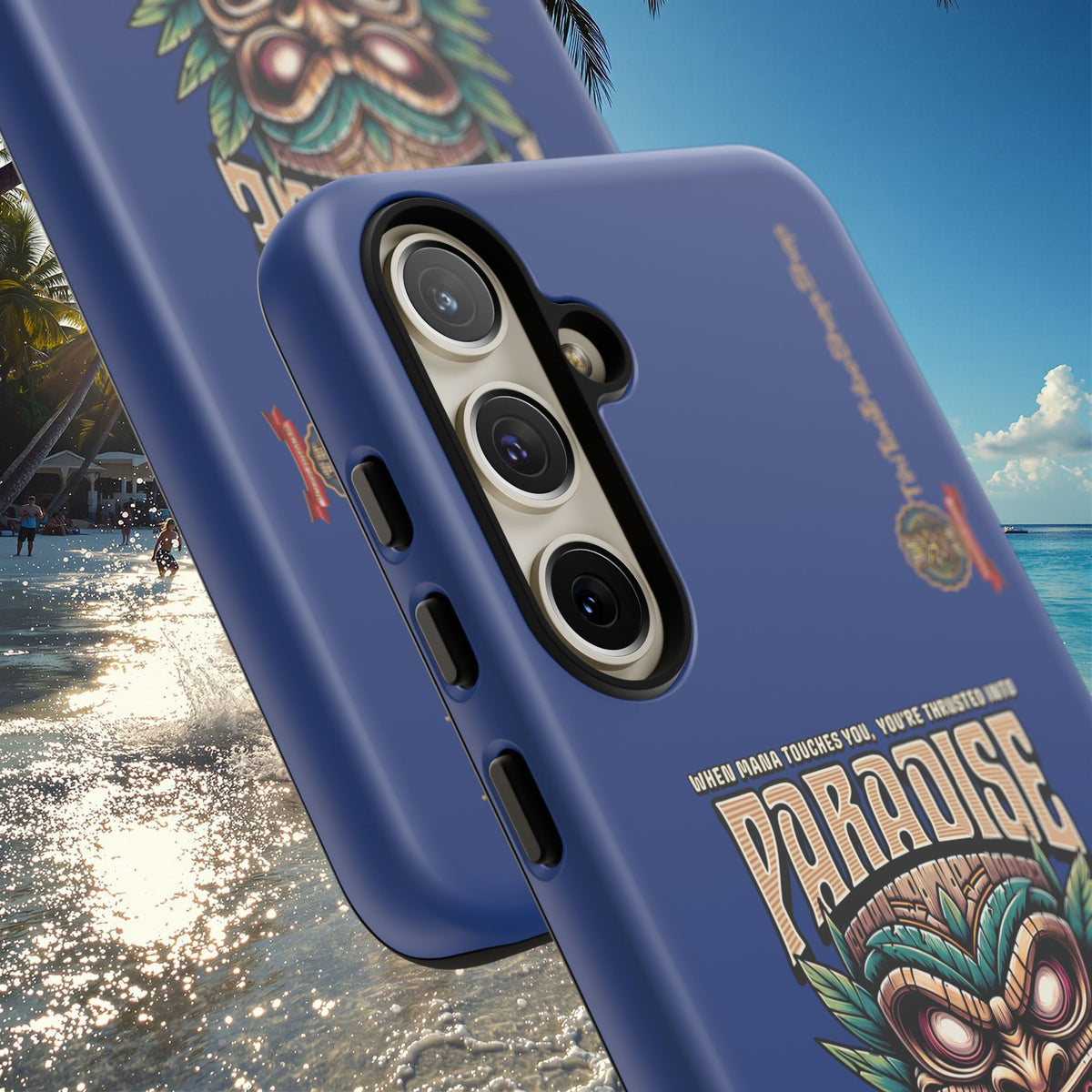 Tahaa – Coque Antichoc Premium « Tiki Féroce » | Design Tribal & Protection Maximale