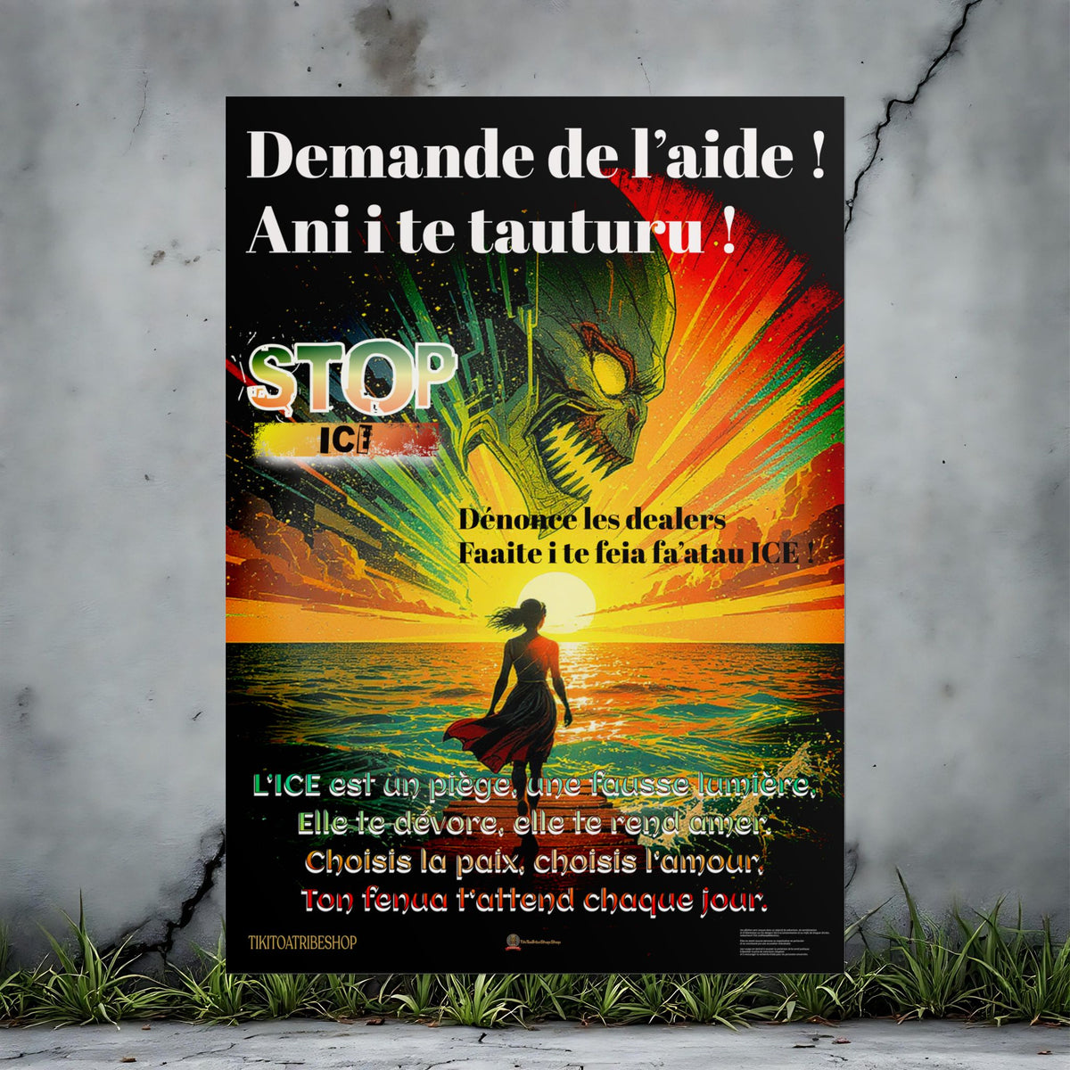 Posters Anti-ICE Polynésie – Affiches de Sensibilisation Contre la Drogue “Paruru i te ora – Brisons les chaînes de l’ICE”